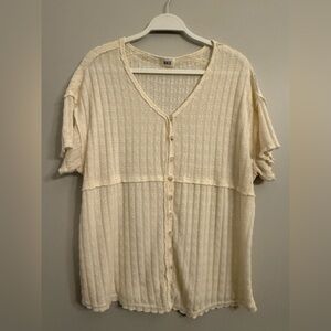 Buckle blouse, cream colored, large*, vguc